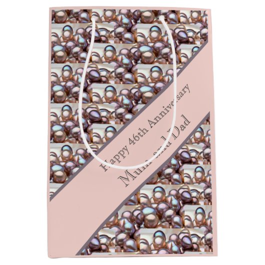 Sac Cadeau Moyen Carte du 46e anniversaire du Mariage (Devant)