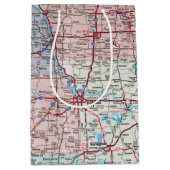 Sac Cadeau Moyen Carte du Midwest américain (Devant)