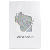 Sac Cadeau Moyen Carte du Wisconsin (Devant)