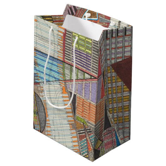 Sac Cadeau Moyen Carte moderne de New York II (Dos Angle)