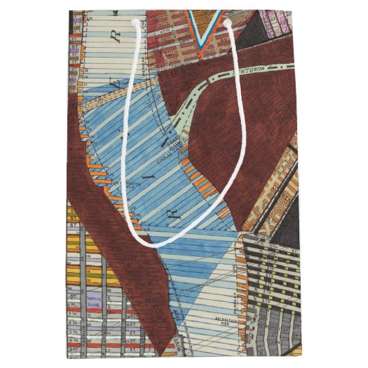 Sac Cadeau Moyen Carte moderne de New York II (Devant)