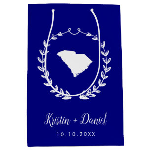 Sac Cadeau Moyen Carte Navy Blue South Carolina Mariage Bienvenue S