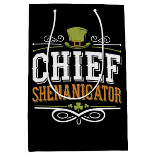 Sac Cadeau Moyen Casquette de lutin chanceux du chef rétro Shenanig