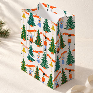 Sac Cadeau Moyen Casse-Noisette Fantaisiste Arbres de Noël Ballet