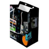 Sac Cadeau Moyen Cassette audio rétro Nom de bande mixte Anniversai (Devant Angle)