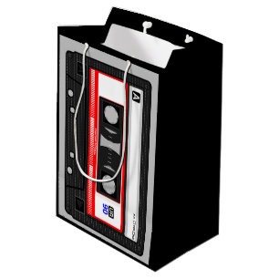 SAC CADEAU MOYEN CASSETTE CLASSIQUE DES ANNÉES 1980 