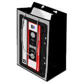 SAC CADEAU MOYEN CASSETTE CLASSIQUE DES ANNÉES 1980  (Devant Angle)