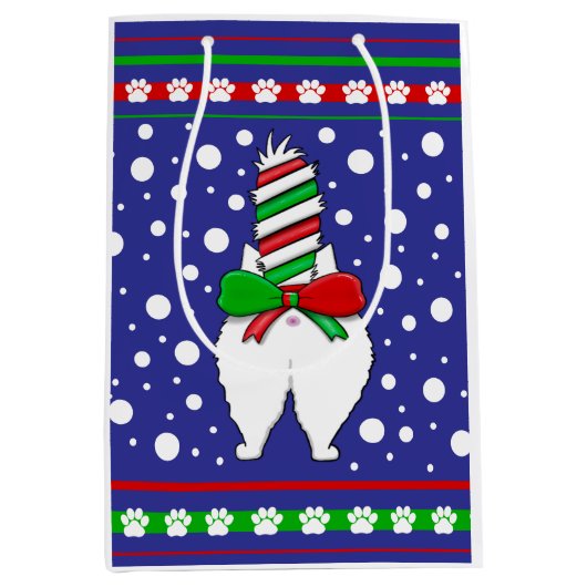 Sac Cadeau Moyen Cat Butt Christmas Green (Devant)