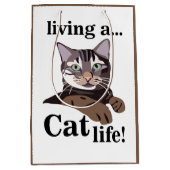 Sac Cadeau Moyen Cat Kitty Amoureux des animaux Drôle (Devant)