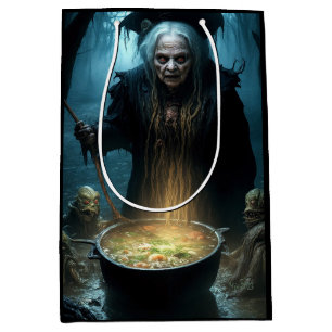 Sac Cadeau Moyen Cauldron De Sorcière Halloween À La Soupe