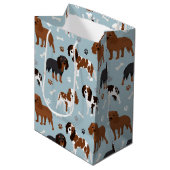 Sac Cadeau Moyen Cavalier King Charles Spaniel Paws and Bones (Devant Angle)