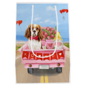 Sac Cadeau Moyen Cavalier King Chien Saint Valentin Coeurs de Camio (Dos)
