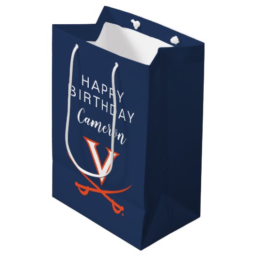 Sac Cadeau Moyen Cavaliers de Virginie| Anniversaire (Devant Angle)