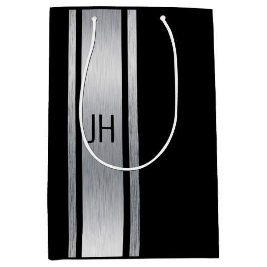 Sac Cadeau Moyen Ce célibataire noble noir et blanc  (Devant)