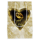 Sac Cadeau Moyen Ce que Dieu a mis ensemble Mariage (Or) (Dos)