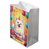 Sac Cadeau Moyen Célébration d'anniversaire de chien esquimau améri (Dos Angle)