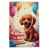 Sac Cadeau Moyen Célébration d'anniversaire de Cockapoo (Devant)