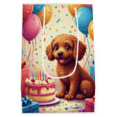 Sac Cadeau Moyen Célébration d'anniversaire de Cockapoo (Dos)