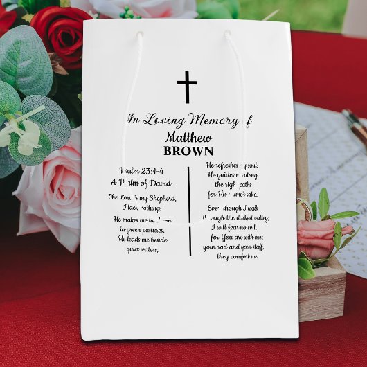 Sac Cadeau Moyen Celebration Of Life Bible Verse Funeral