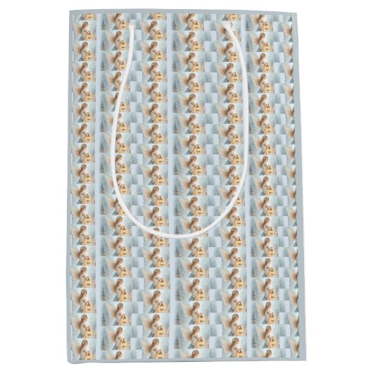 Sac Cadeau Moyen Celestial Winter Angel Lantern of Comfort (Devant)