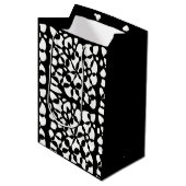 Sac Cadeau Moyen Cells Abstraction Black White (Devant Angle)