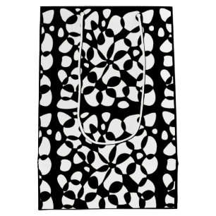 Sac Cadeau Moyen Cells Abstraction Black White
