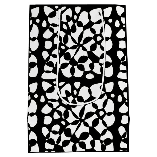 Sac Cadeau Moyen Cells Abstraction Black White (Dos)