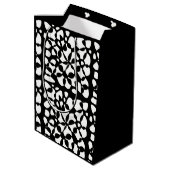Sac Cadeau Moyen Cells Abstraction Black White (Dos Angle)