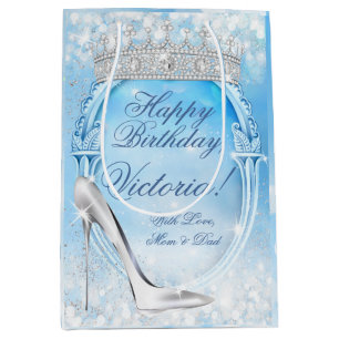 Sac Cadeau Moyen Cendrillon Pantoufle de Verre Princesse Quinceaner
