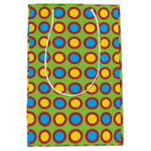 Sac Cadeau Moyen Cercles bleu jaune rouge (Devant)