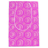 Sac Cadeau Moyen Cercles d'accentuation Fleurs Arrière - plans rose (Devant)