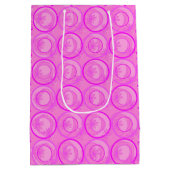 Sac Cadeau Moyen Cercles d'accentuation Fleurs Arrière - plans rose (Dos)