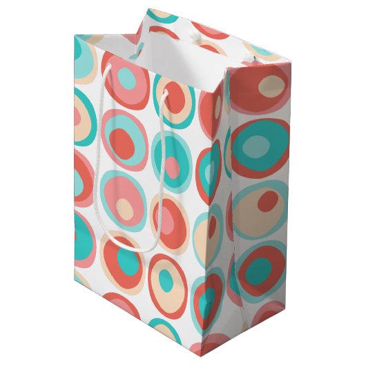 Sac Cadeau Moyen Cercles de corail aquatique (Devant Angle)