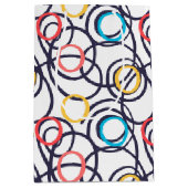 Sac Cadeau Moyen Cercles Dizzy Doodle Sur Blanc (Devant)