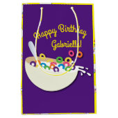 Sac Cadeau Moyen Cereal Bowl Enfants Slepover Anniversaire fête mig (Devant)