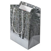 Sac Cadeau Moyen Cerf De Noël Dans Les Snowflakes (Dos Angle)