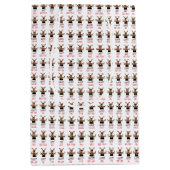 Sac Cadeau Moyen Cerfs de Noël sur moto (Devant)