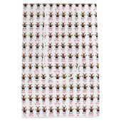 Sac Cadeau Moyen Cerfs de Noël sur moto (Dos)