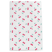 Sac Cadeau Moyen Cerise mignonne Cerises esthétiques Motif Blanc (Devant)
