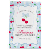 Sac Cadeau Moyen Cerise Sweet Blue Coquette Bow Fête des mariées Fa (Dos)