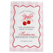 Sac Cadeau Moyen Cerise Sweet Rose Coquette Bow Anniversaire Faveur (Dos)