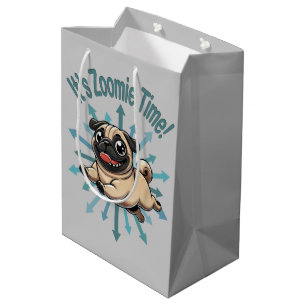 Sac Cadeau Moyen C'est l'heure Zoomie Pug