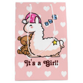 Sac Cadeau Moyen C'est un lama de fille ! (Devant)