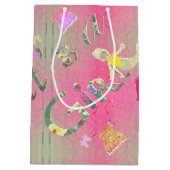 Sac Cadeau Moyen "C'est une fille" Police florale rose (Dos)