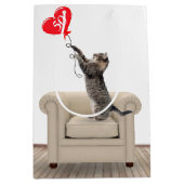 Sac Cadeau Moyen Chaise Cat On avec ballon 50e anniversaire (Devant)