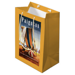 Sac Cadeau Moyen Chaise de plage de chemins de fer et affiche