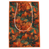 Sac Cadeau Moyen Chaleureux Feuilles rustiques d'aquarelle - Boho e (Devant)