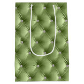 Sac Cadeau Moyen Chaleureux Sage Vert Feminine Faux Velvet (Dos)