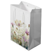 Sac Cadeau Moyen Champ d'aquarelle des fleurs sauvages (Dos Angle)