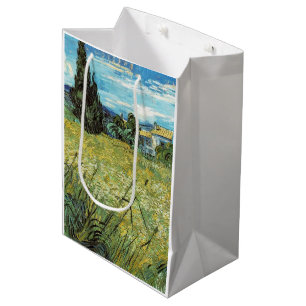 Sac Cadeau Moyen Champ de blé vert Vincent van Gogh